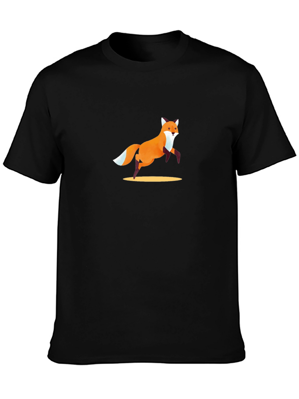 Fox Graphic Tee - Black Cotton Casual T-Shirt