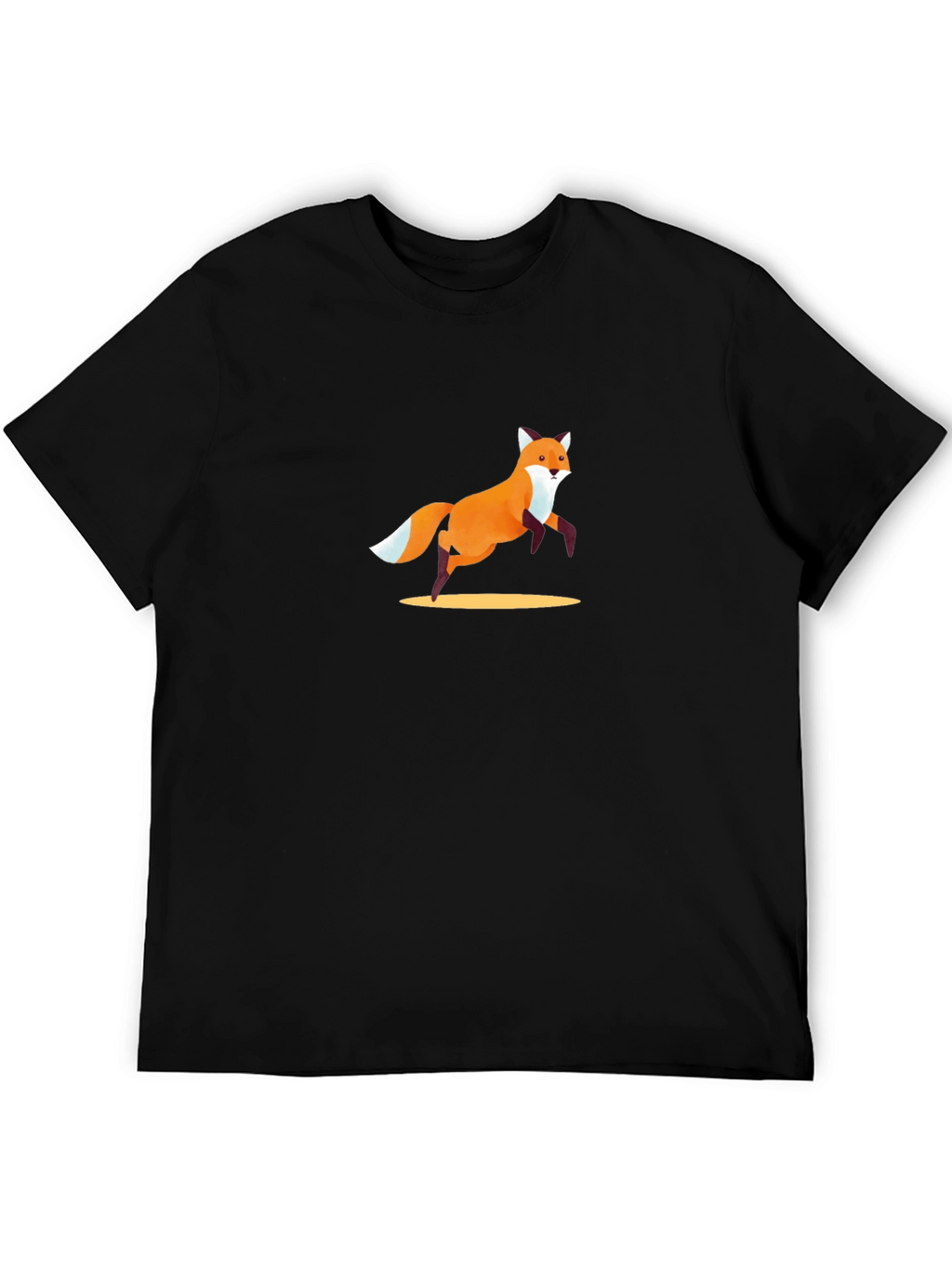 Fox Graphic Tee - Black Cotton Casual T-Shirt