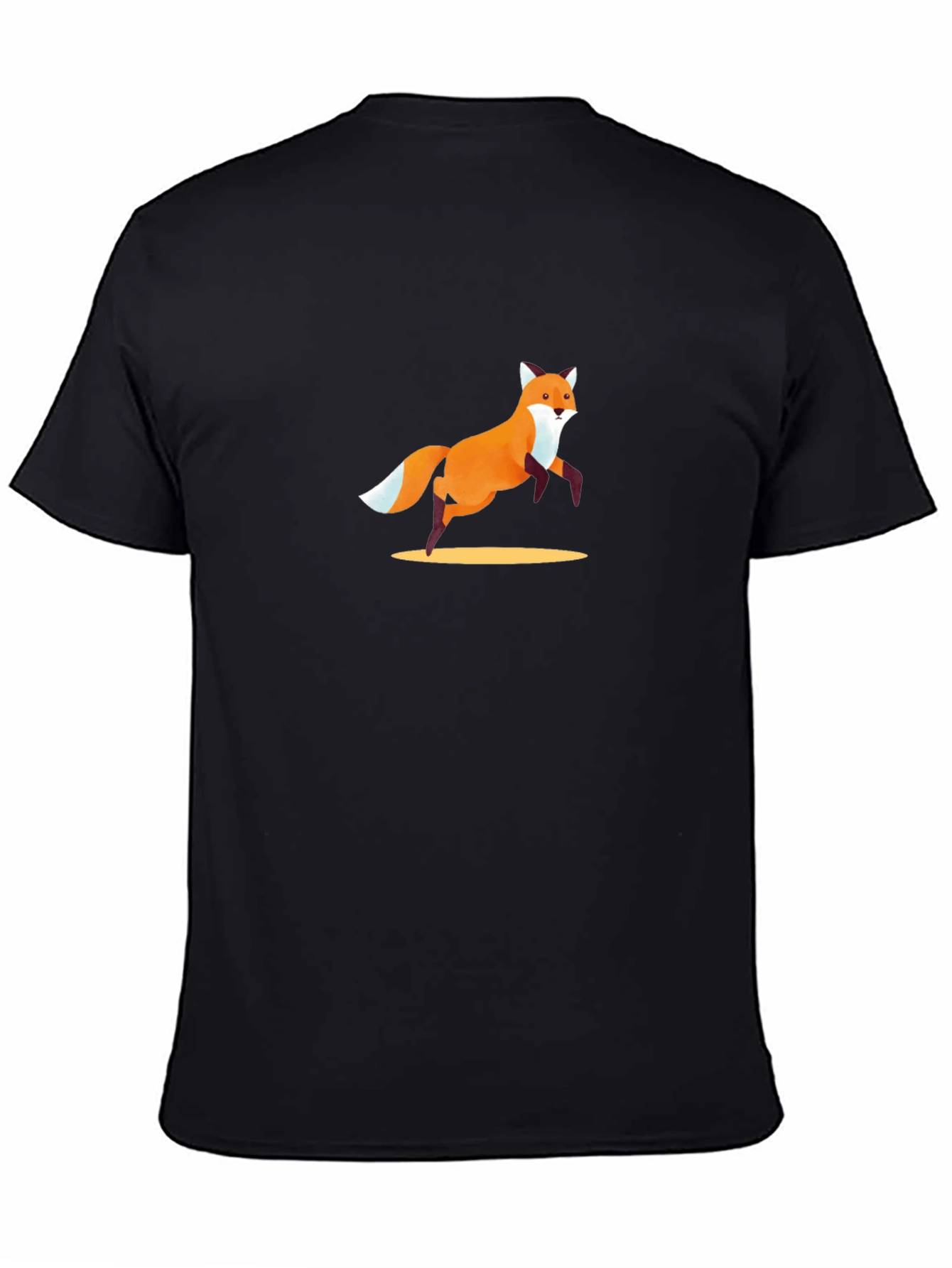 Fox Graphic Tee - Black Cotton Casual T-Shirt