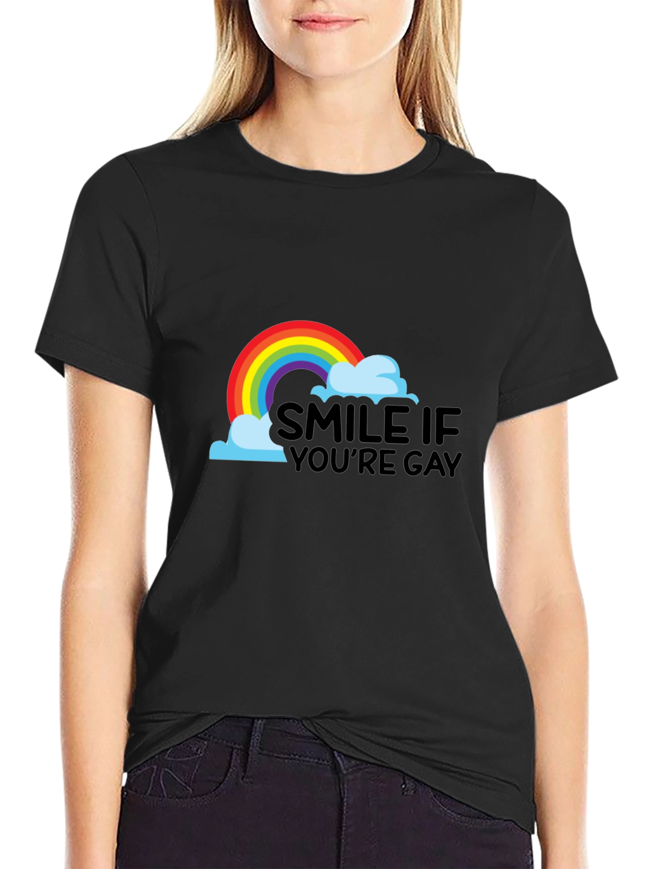 Smile If Youre Gay Pride T-Shirt - Rainbow Graphic Tee
