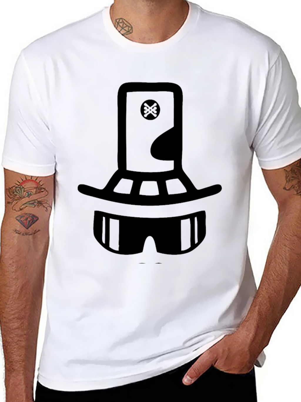 Cool Black Graphic Tee - The Hat Man