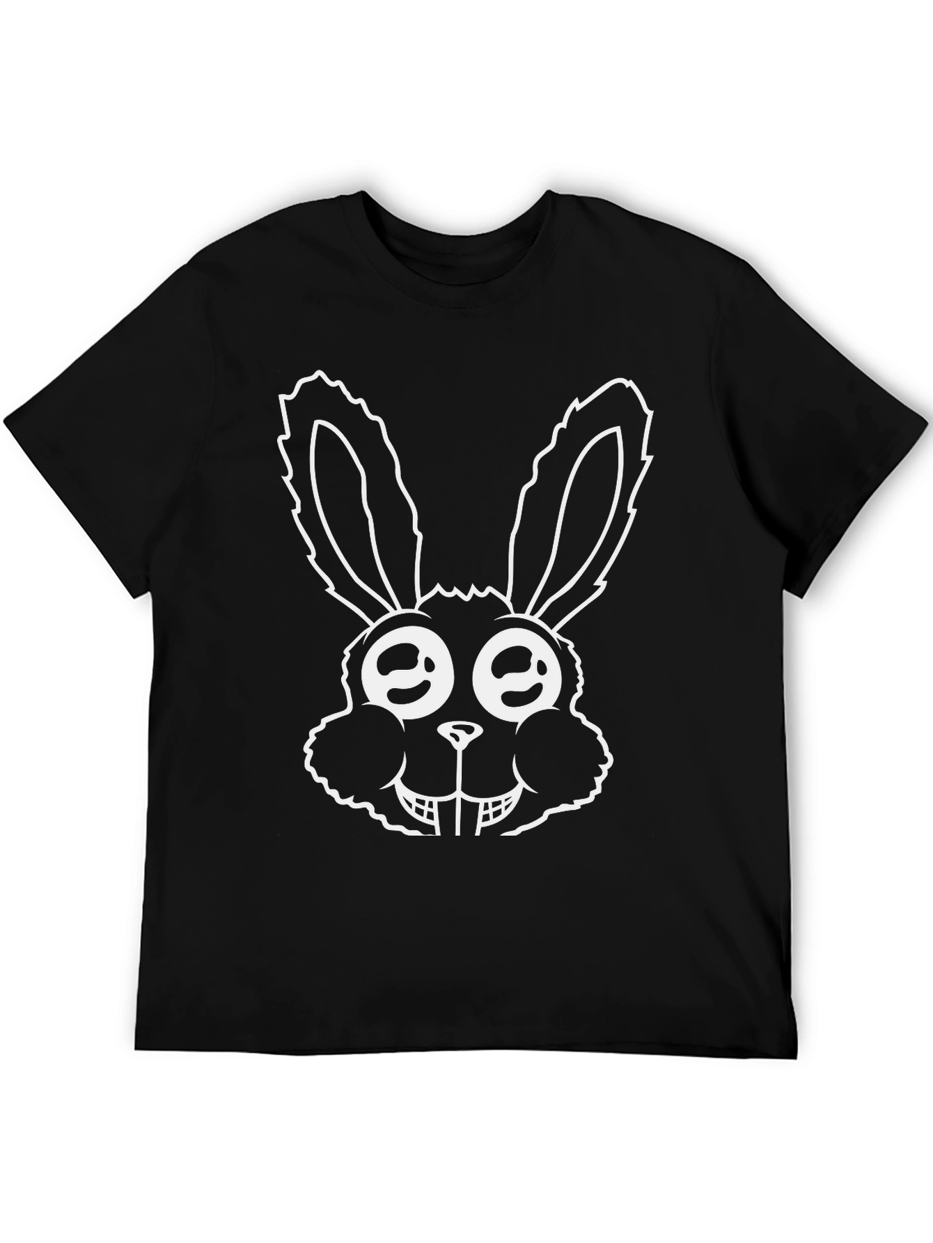 Funny Bunny Graphic Tee - Black Cotton T-Shirt