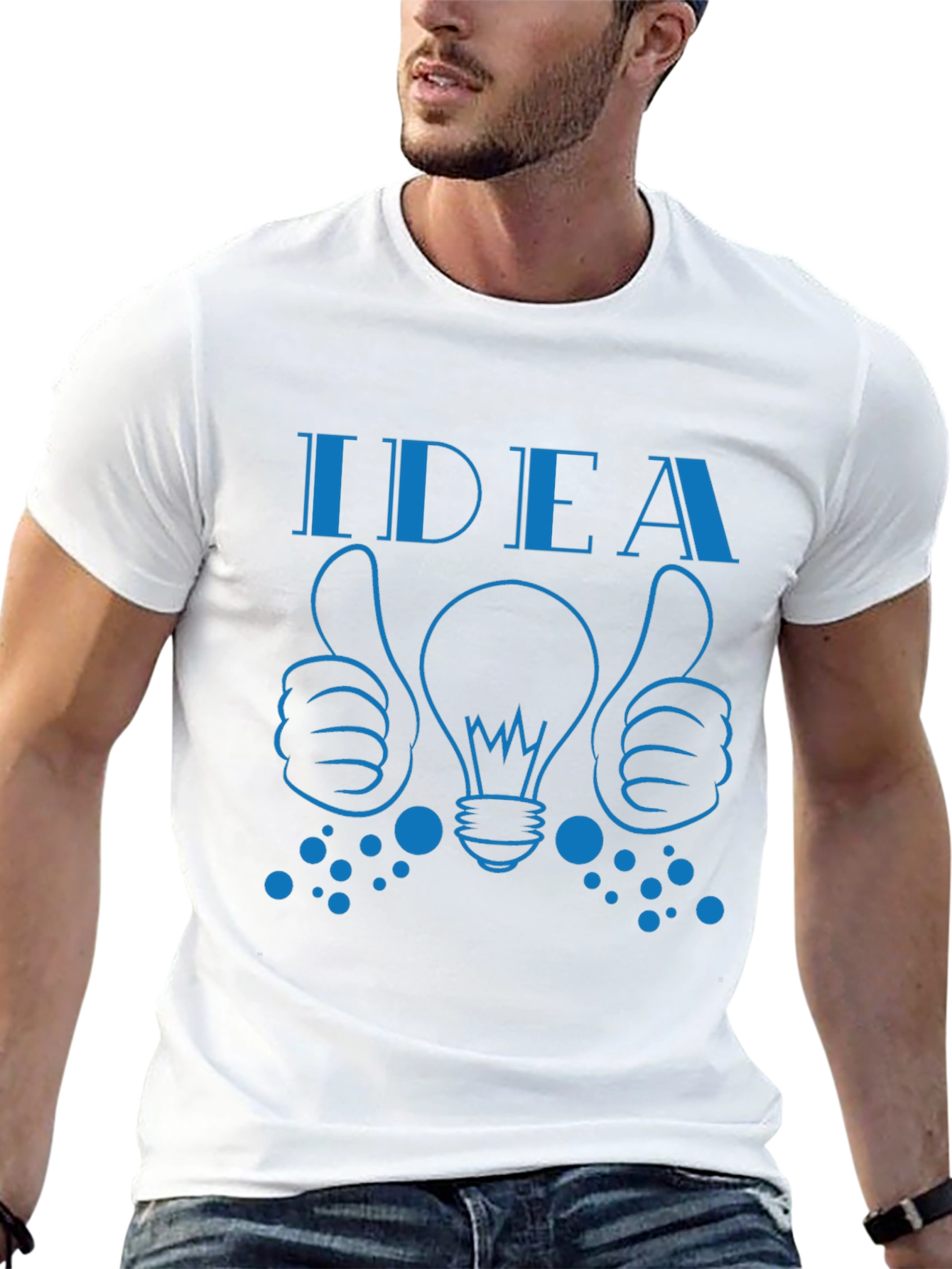 Idea Lightbulb Thumbs Up Graphic T-Shirt