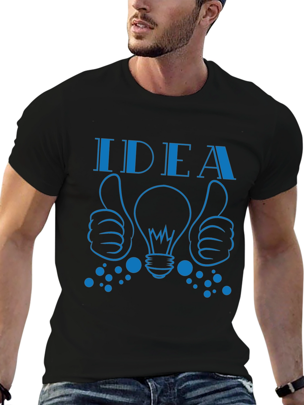 Idea Lightbulb Thumbs Up Graphic T-Shirt