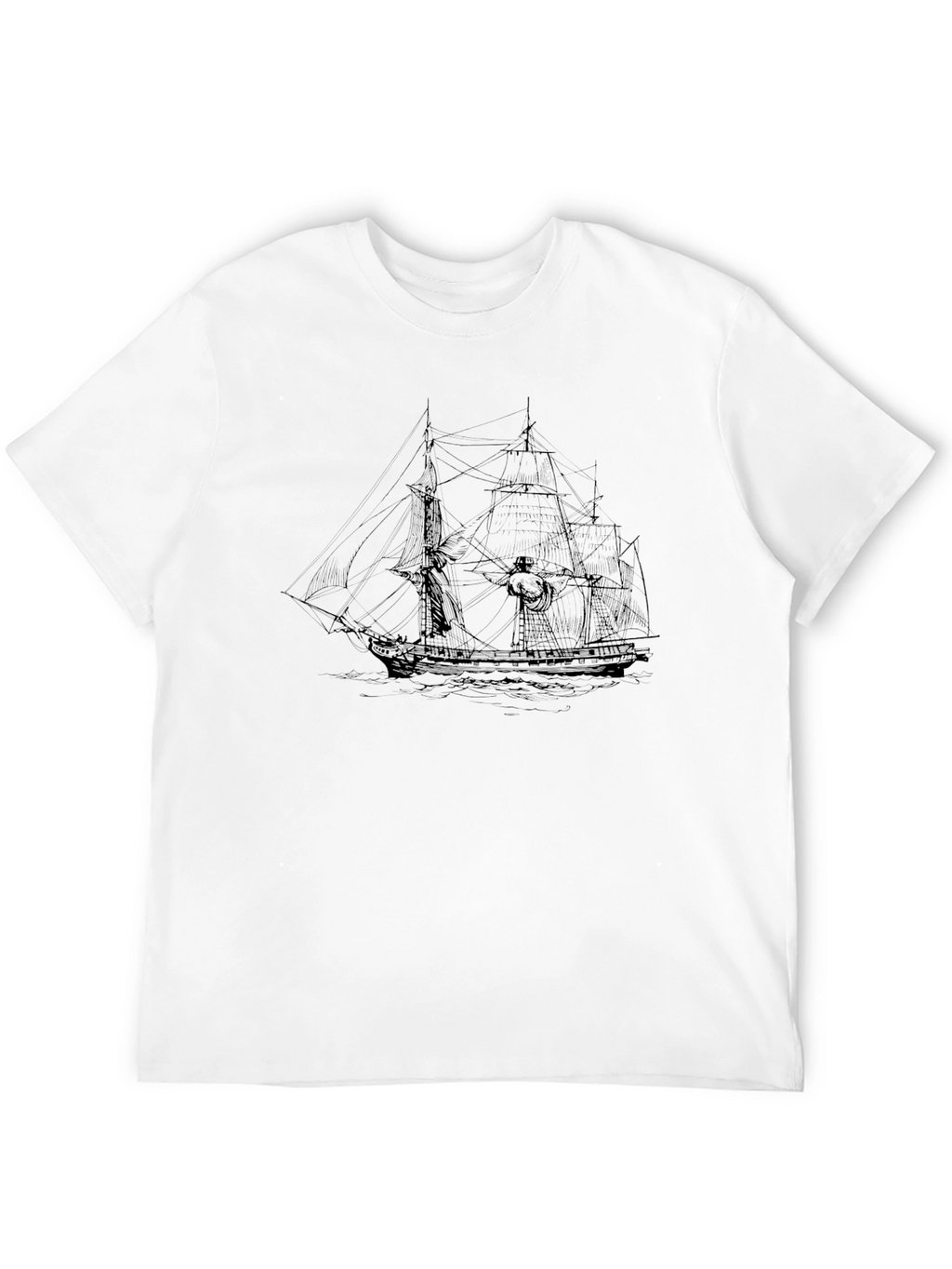 Classic Ship Graphic T-Shirt - Black