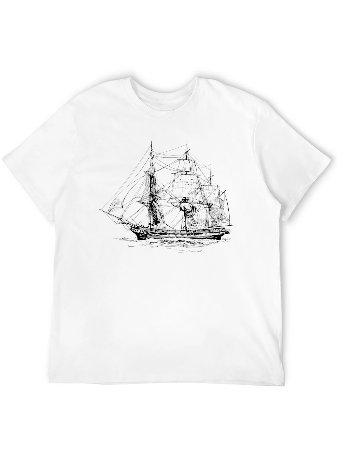 Classic Ship Graphic T-Shirt - Black