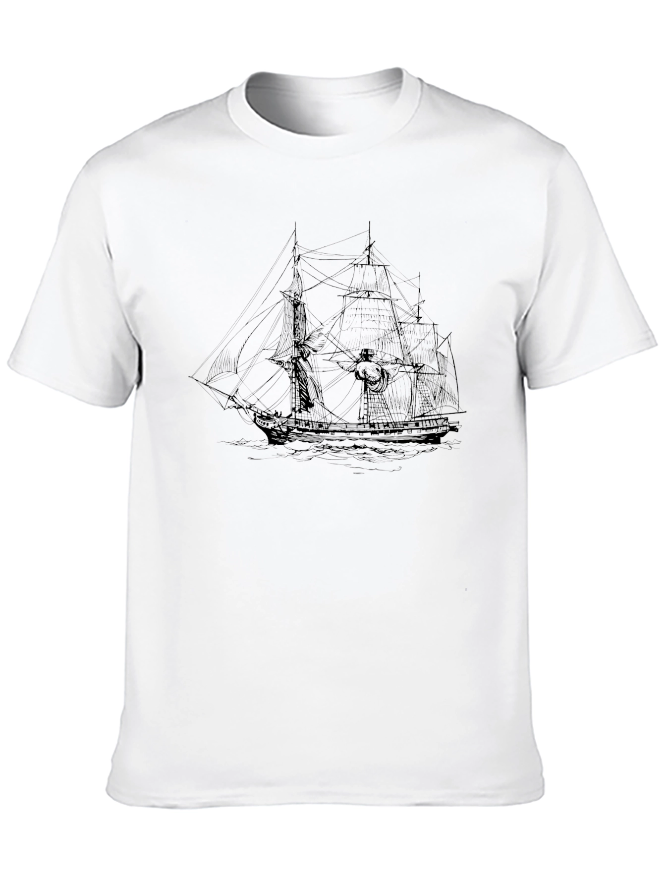 Classic Ship Graphic T-Shirt - Black