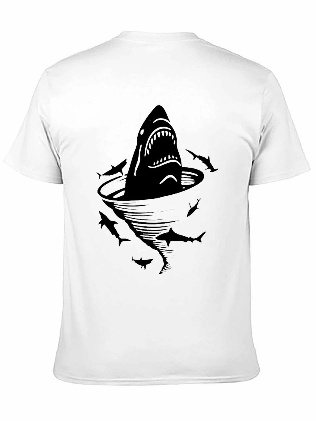 Shark Attack Graphic Tee - Black Cotton