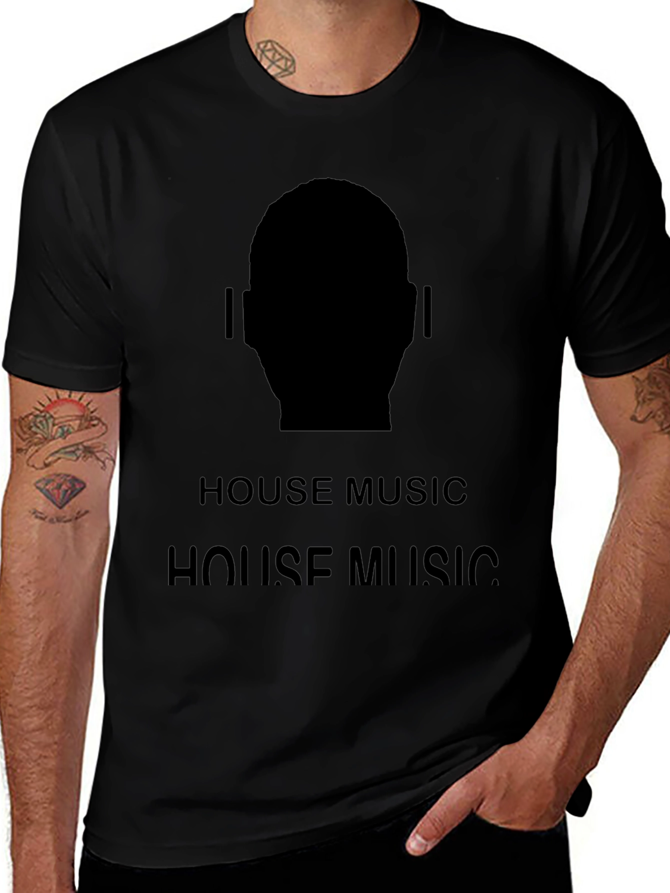 House Music Silhouette Tee - Black