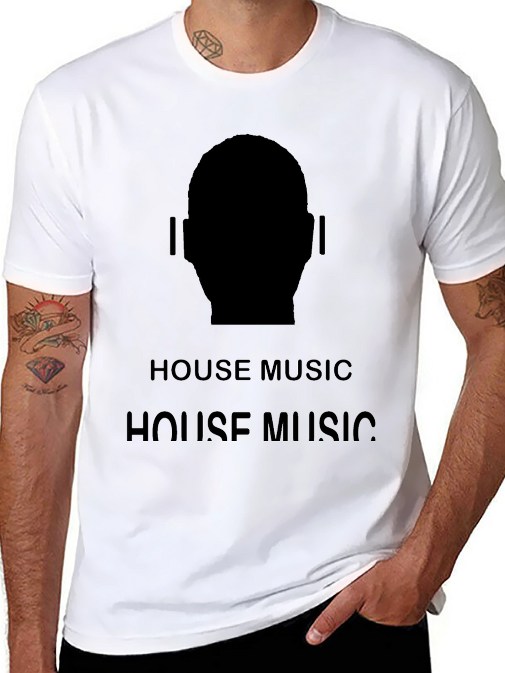 House Music Silhouette Tee - Black