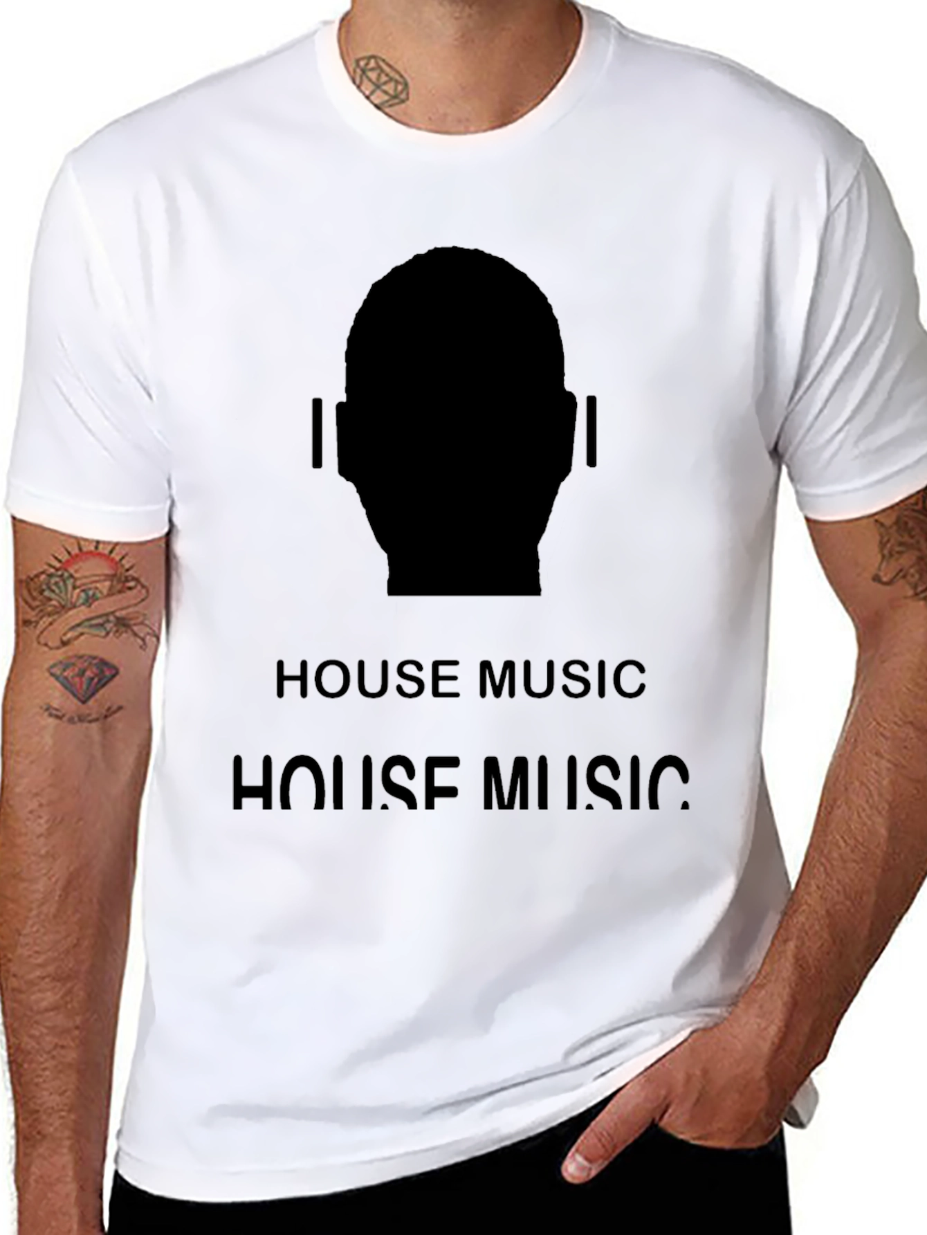 House Music Silhouette Tee - Black