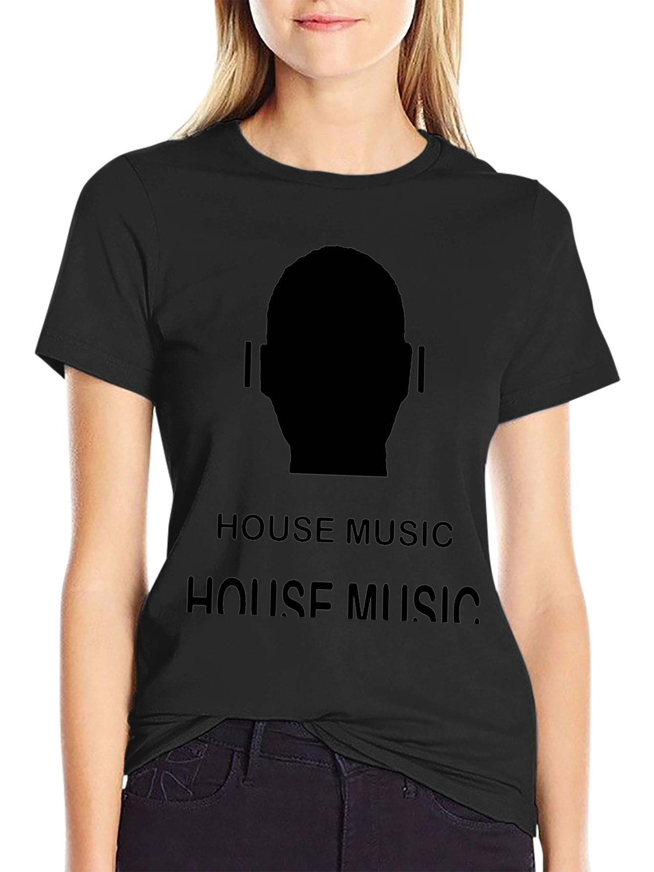 House Music Silhouette Tee - Black