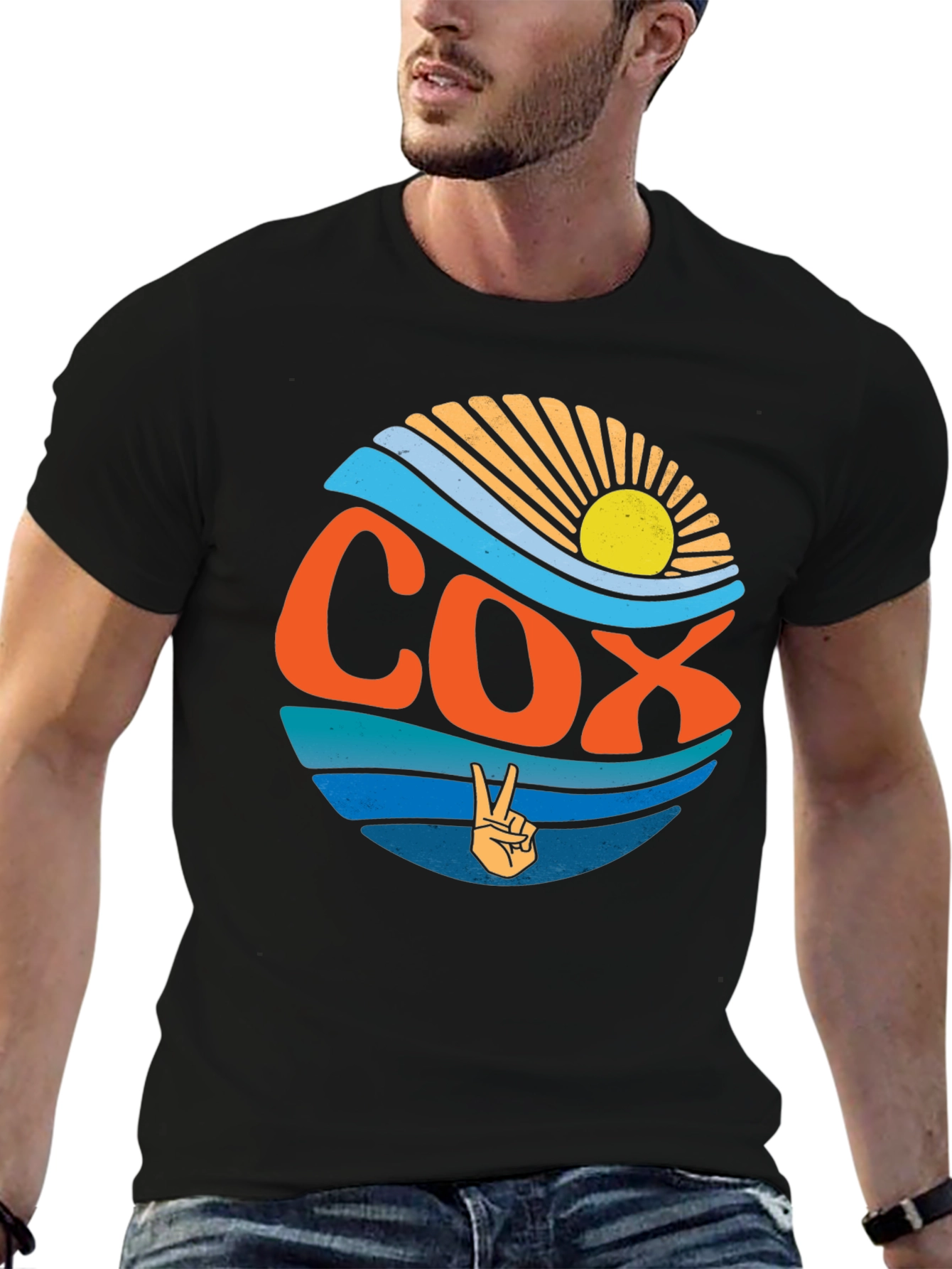 Vintage COX Peace Sign T-Shirt - Retro Summer Vibes