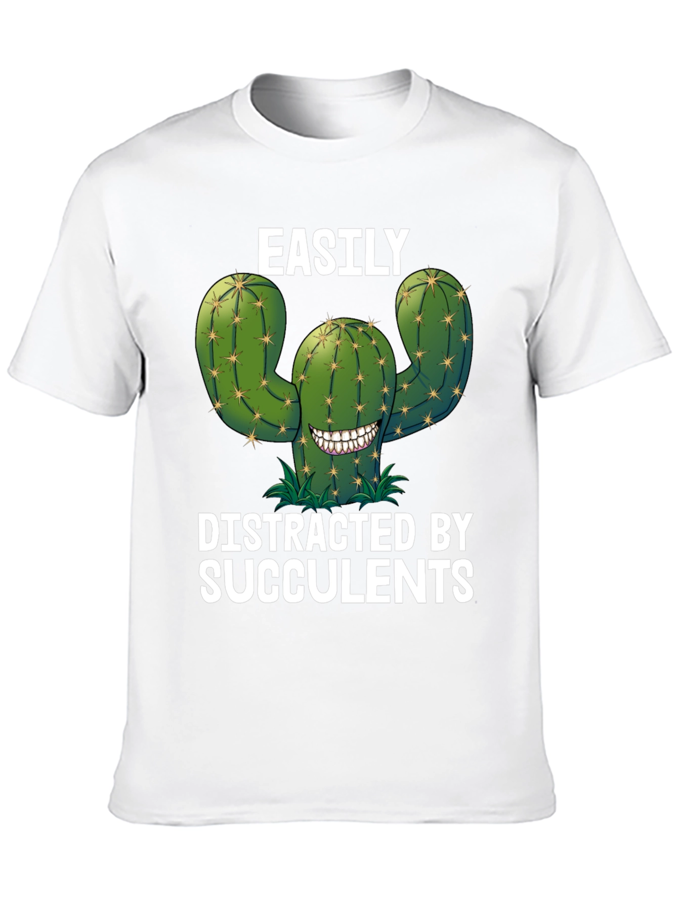 Easily Distracted by Succulents Funny T-Shirt