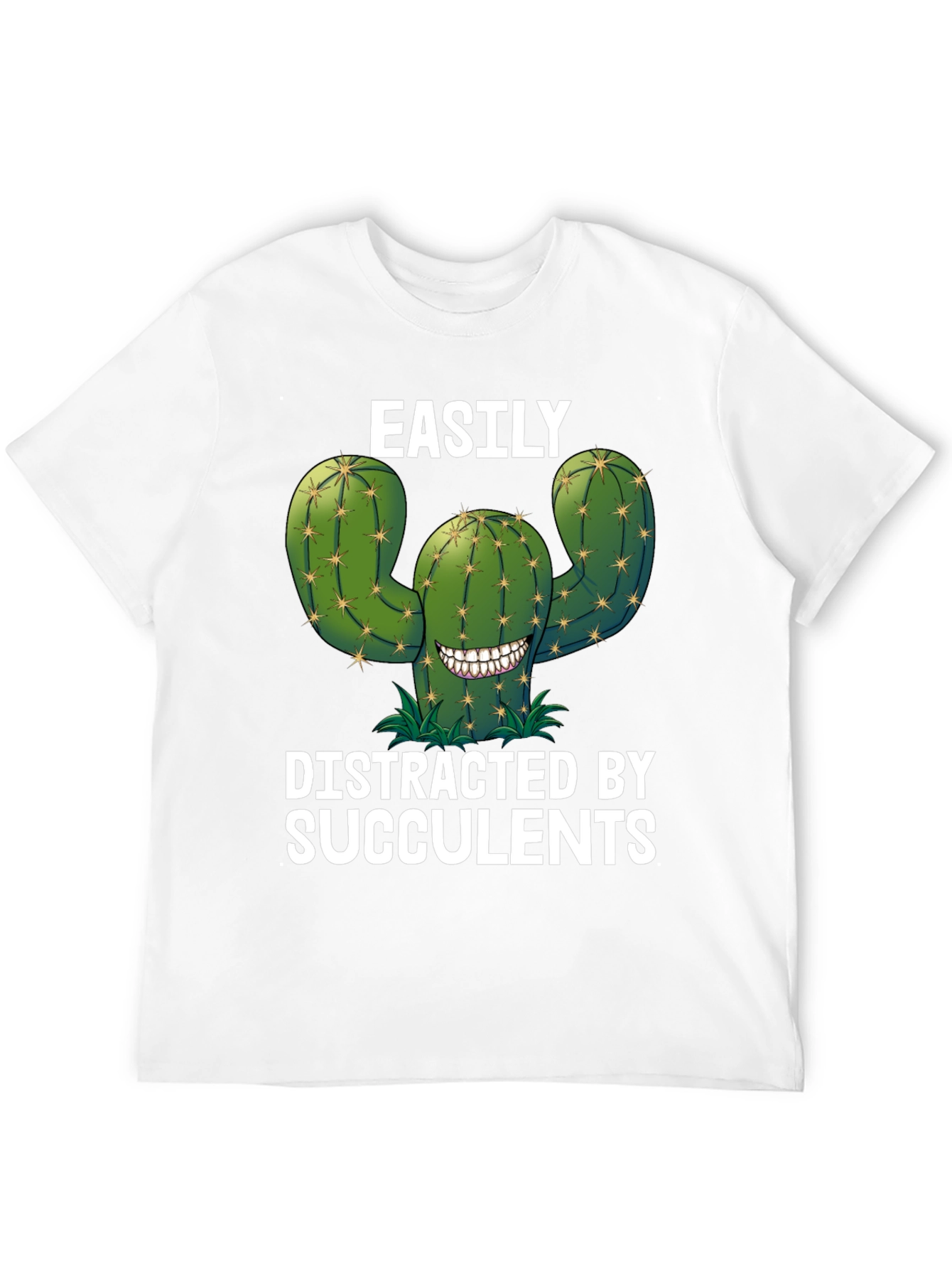 Easily Distracted by Succulents Funny T-Shirt