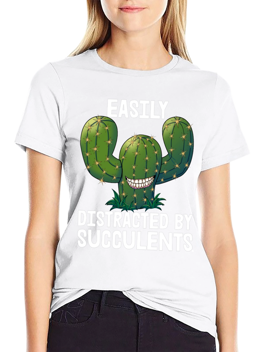 Easily Distracted by Succulents Funny T-Shirt