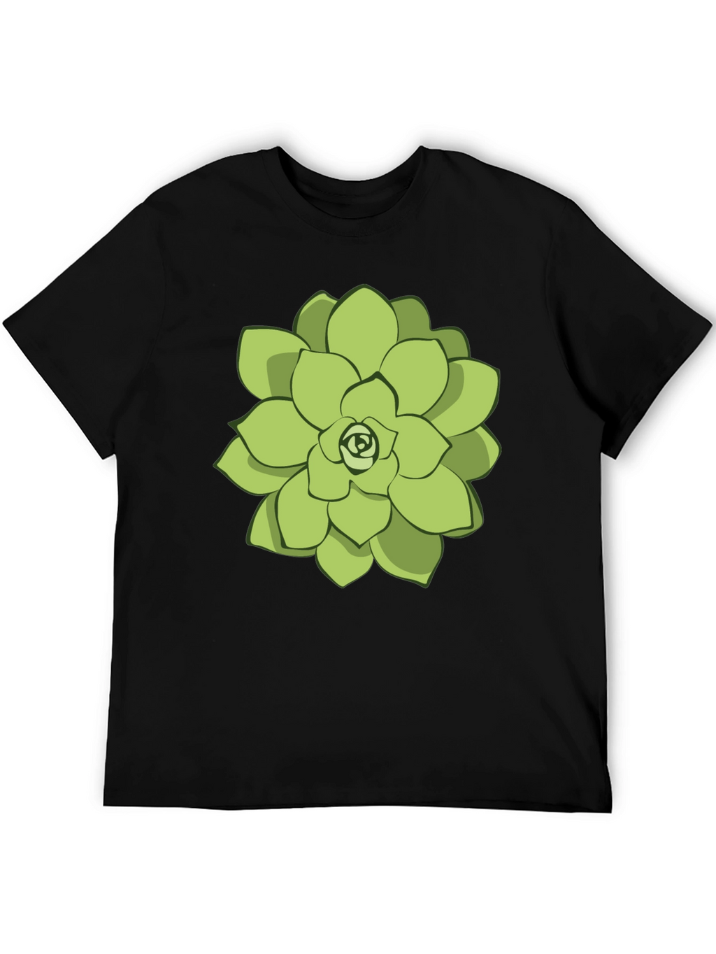 Succulent Graphic Tee - Black Cotton Casual Shirt