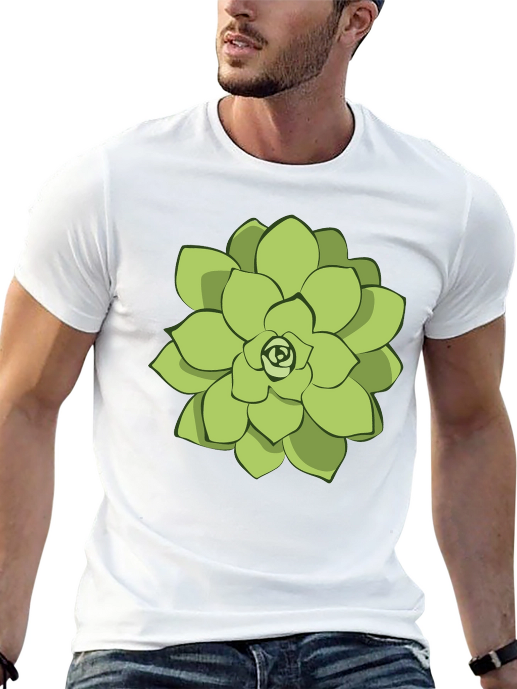 Succulent Graphic Tee - Black Cotton Casual Shirt