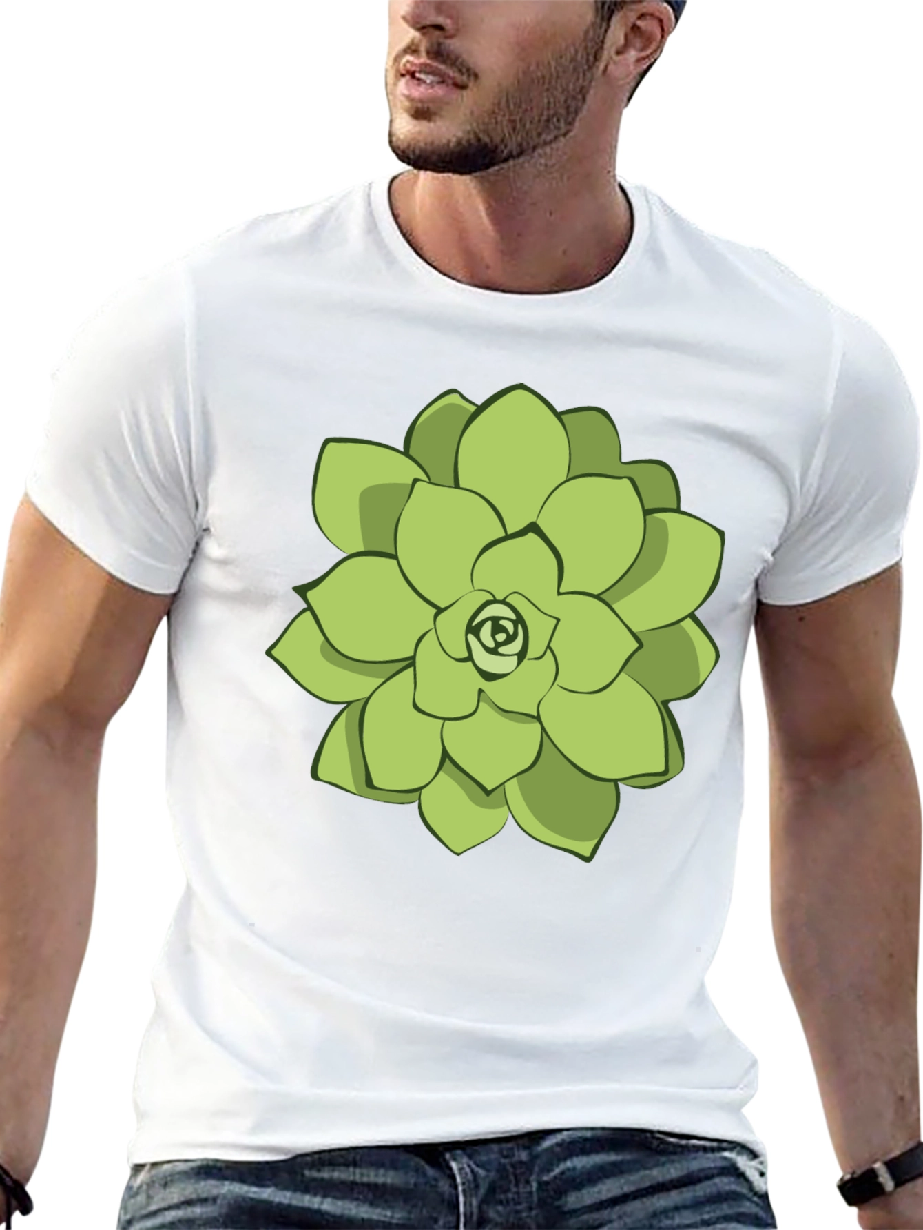 Succulent Graphic Tee - Black Cotton Casual Shirt