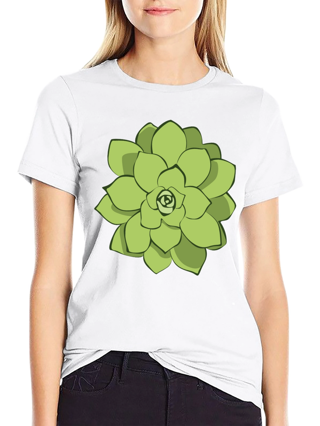 Succulent Graphic Tee - Black Cotton Casual Shirt