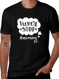 Never Stop Dreaming Graphic Tee - Black Cotton Blend