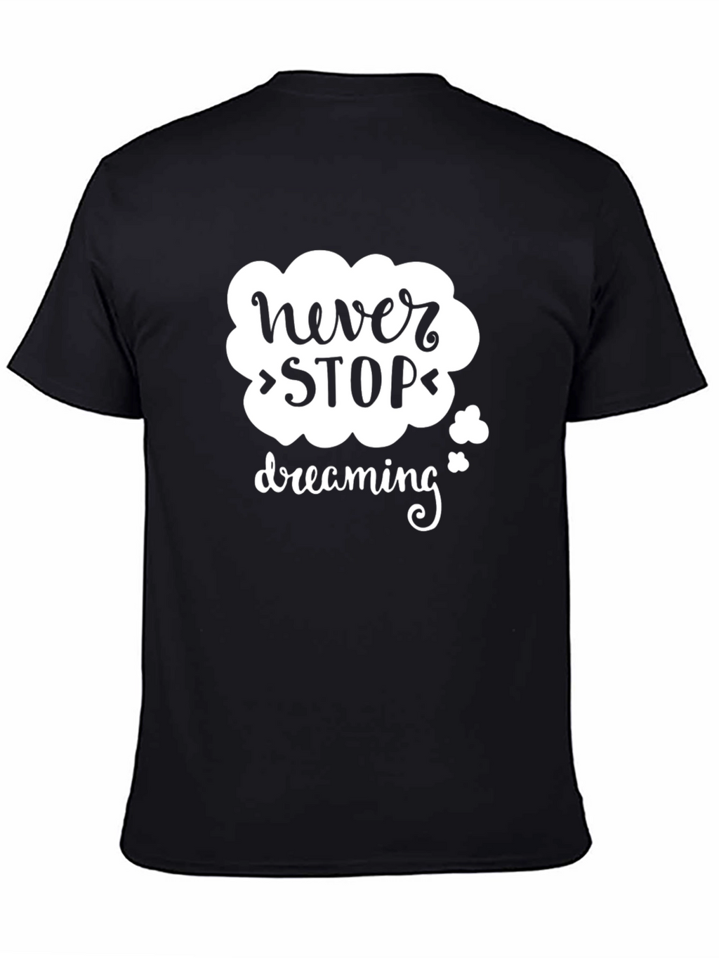 Never Stop Dreaming Graphic Tee - Black Cotton Blend