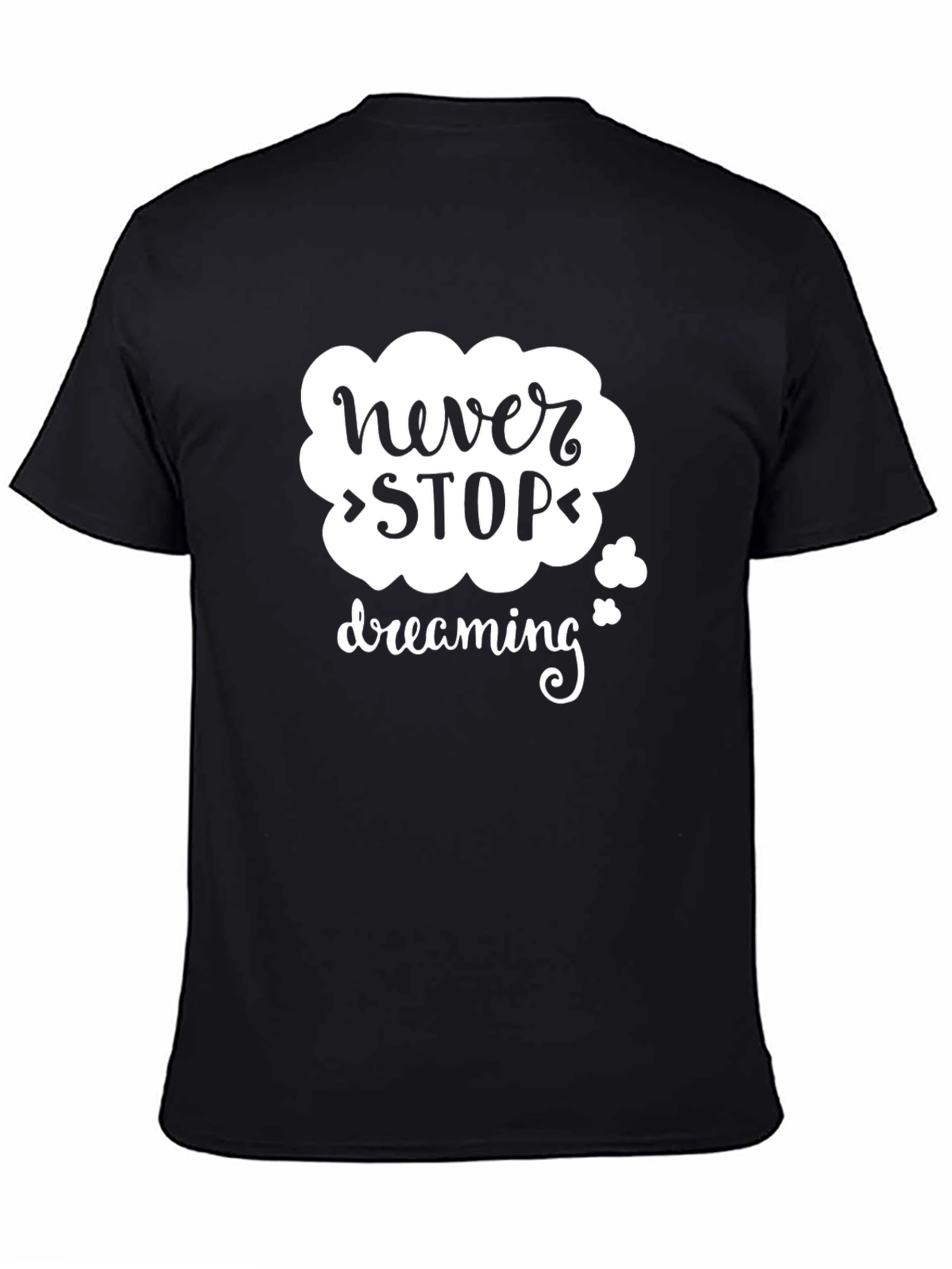 Never Stop Dreaming Graphic Tee - Black Cotton Blend