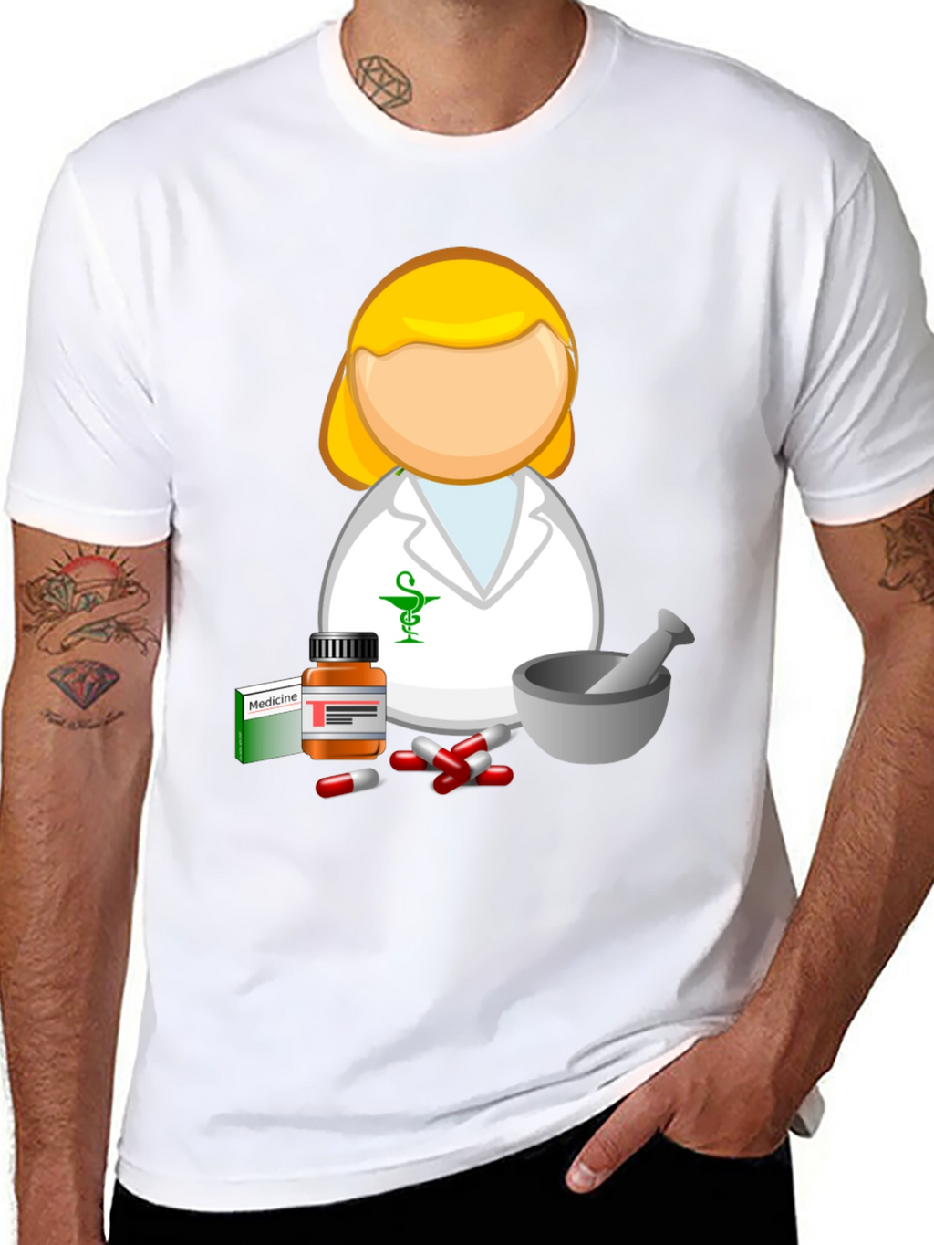 Pharmacist Cartoon T-Shirt - Medical Professional Style