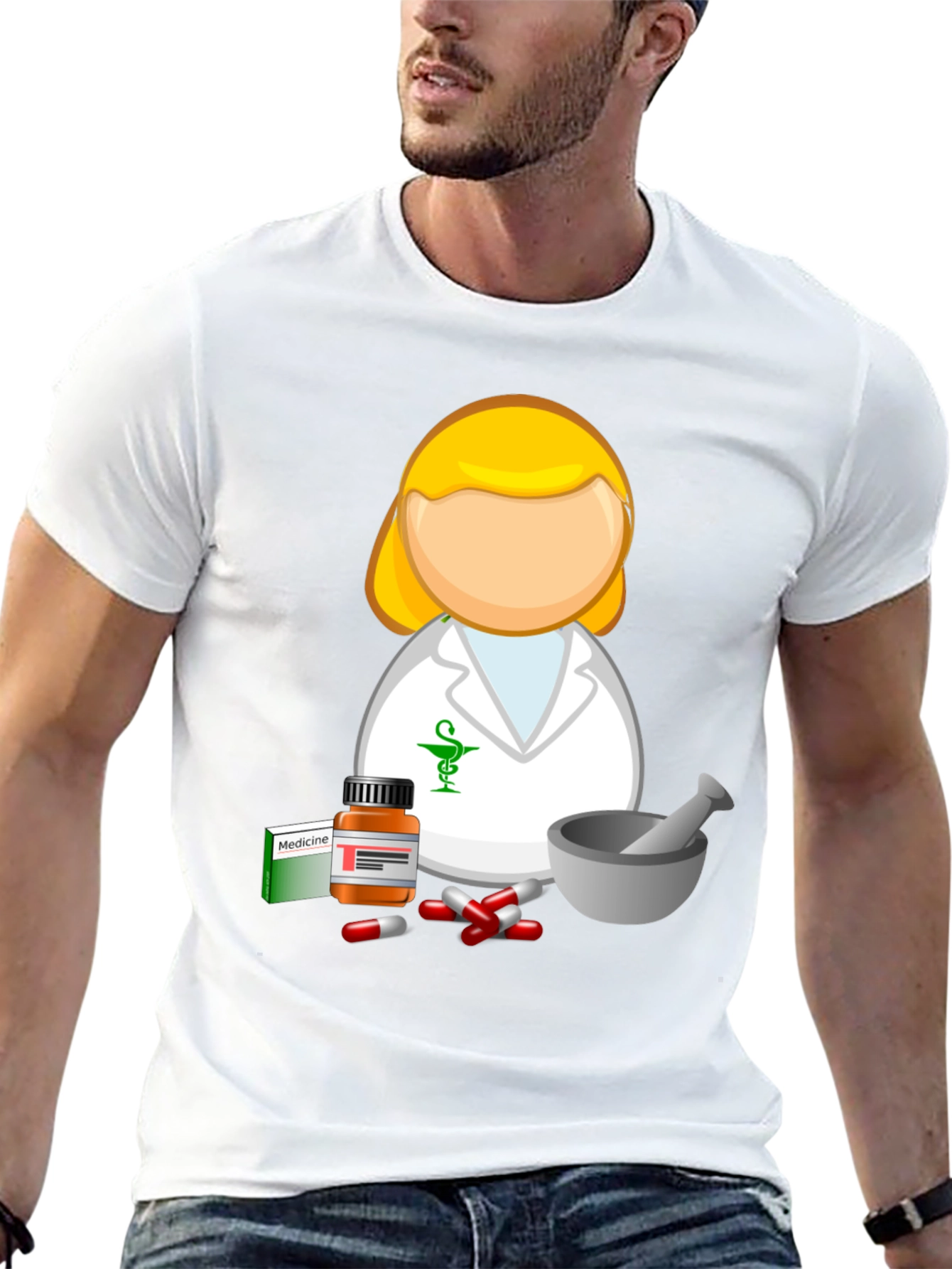 Pharmacist Cartoon T-Shirt - Medical Professional Style