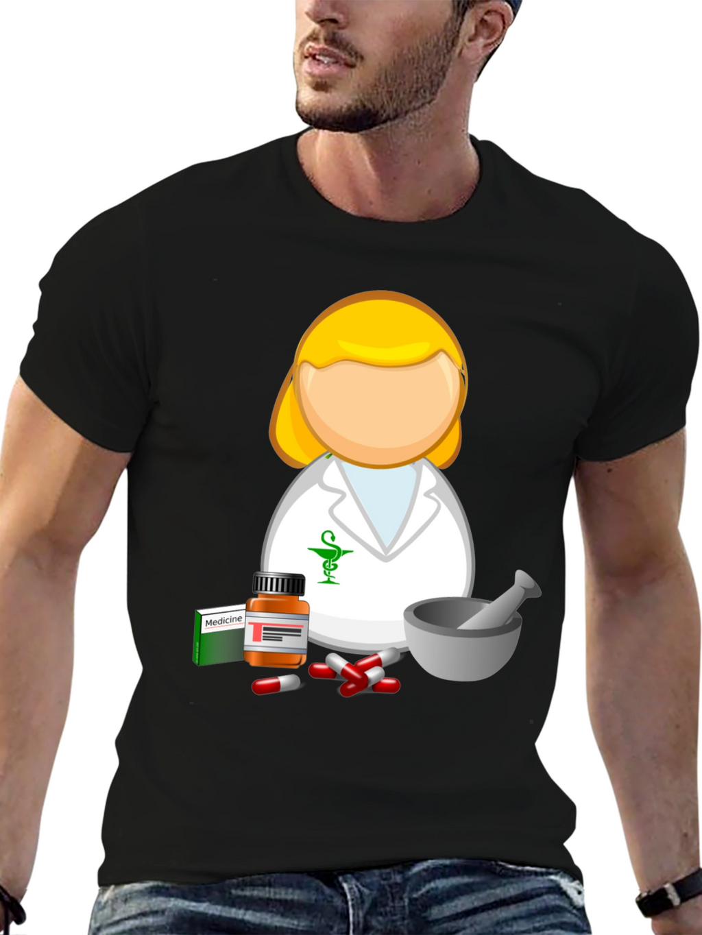 Pharmacist Cartoon T-Shirt - Medical Professional Style