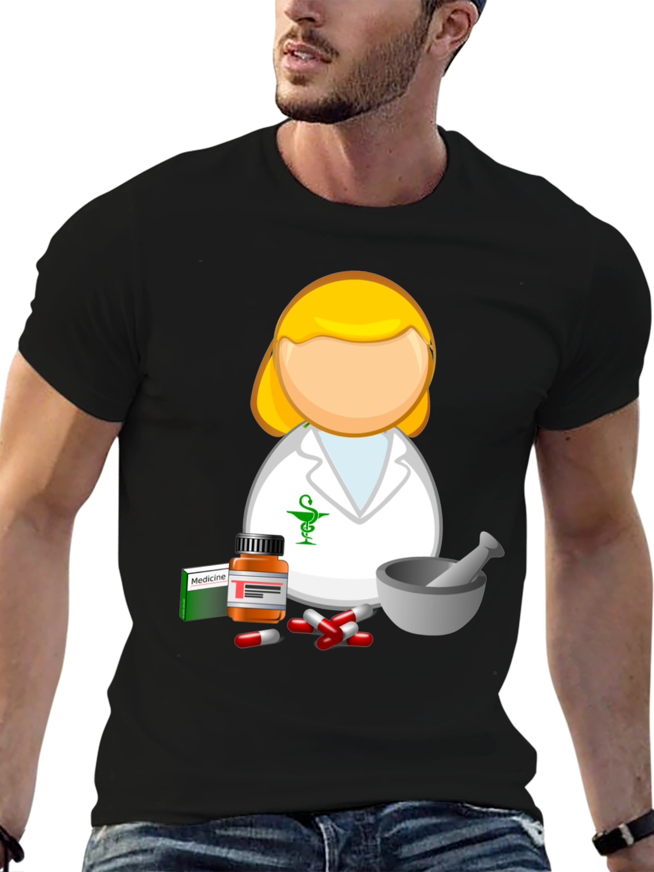 Pharmacist Cartoon T-Shirt - Medical Professional Style