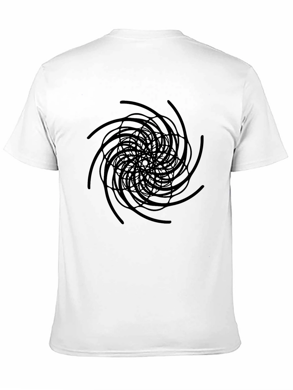 Abstract Swirl Graphic Black T-Shirt