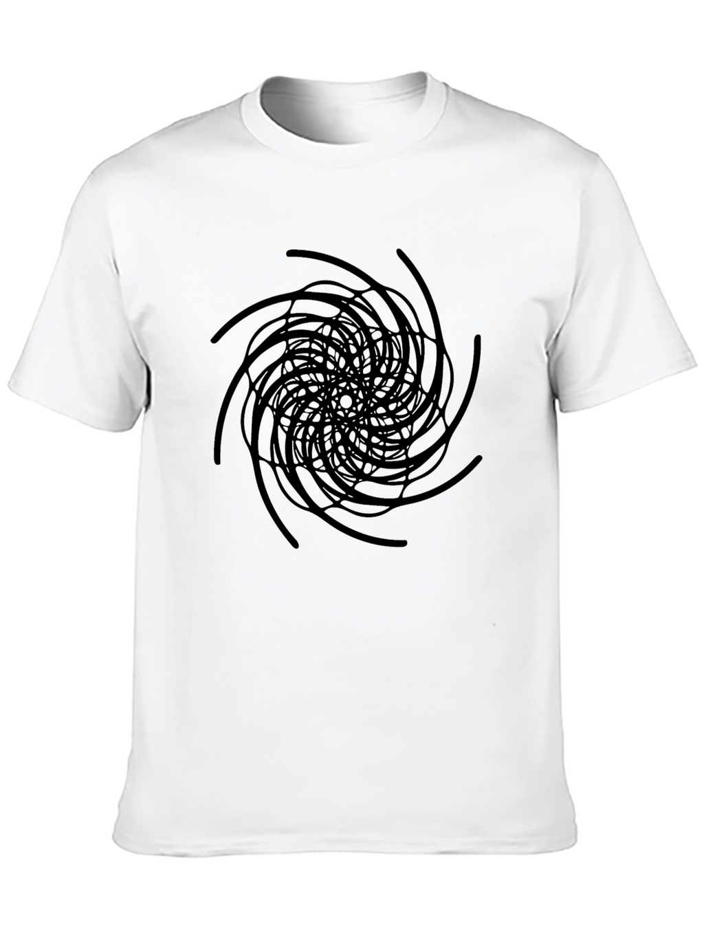 Abstract Swirl Graphic Black T-Shirt