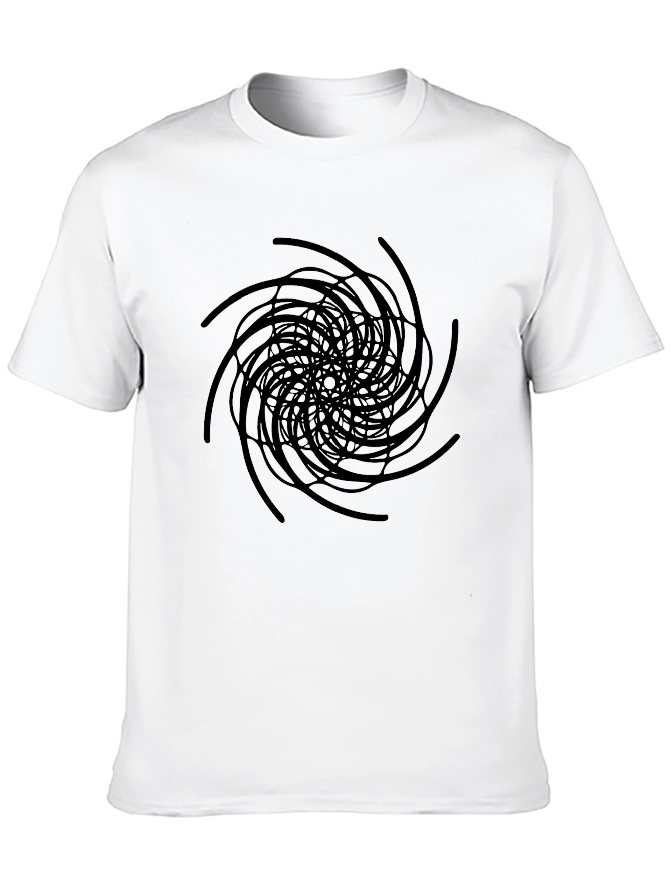 Abstract Swirl Graphic Black T-Shirt