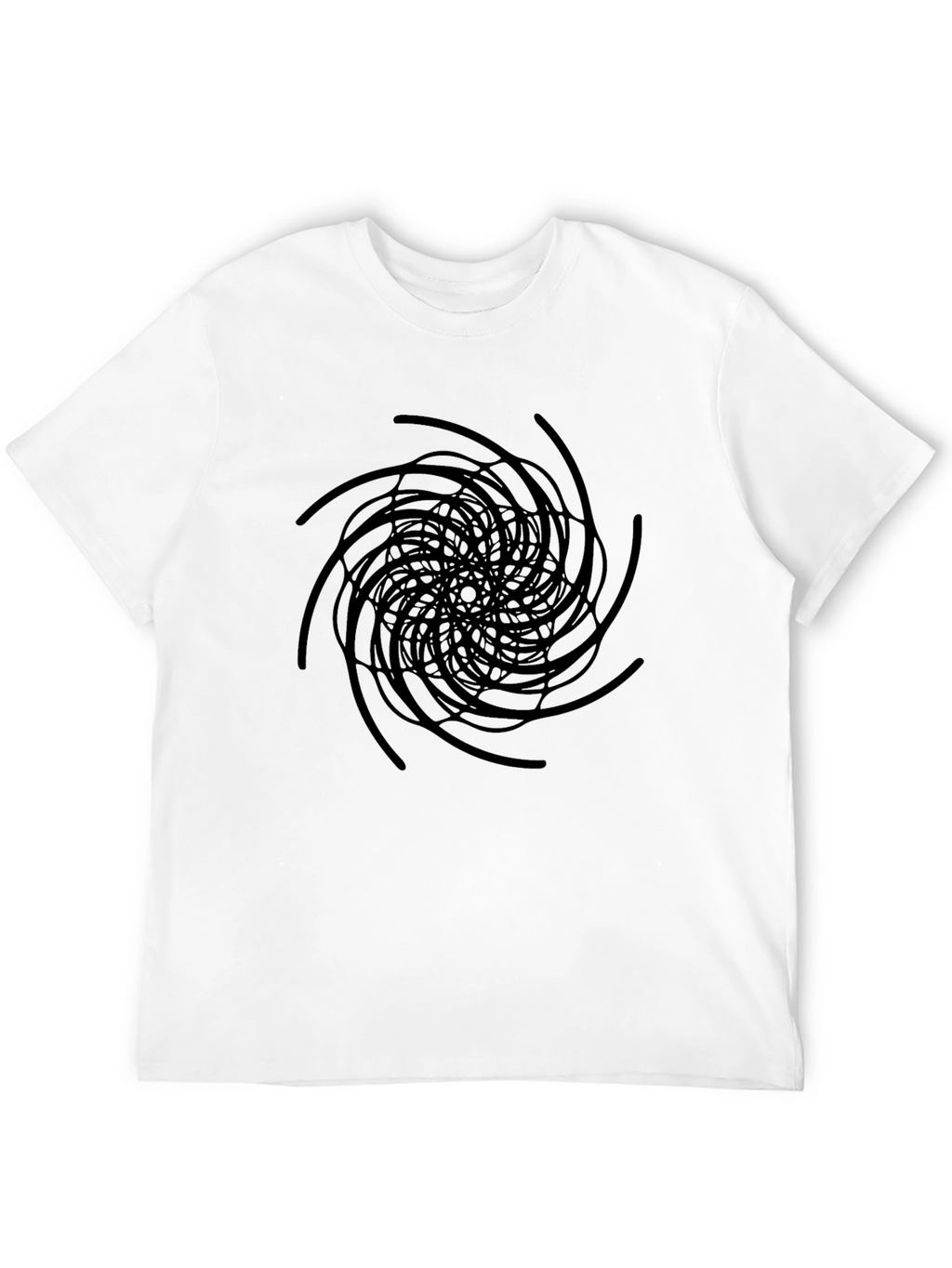 Abstract Swirl Graphic Black T-Shirt