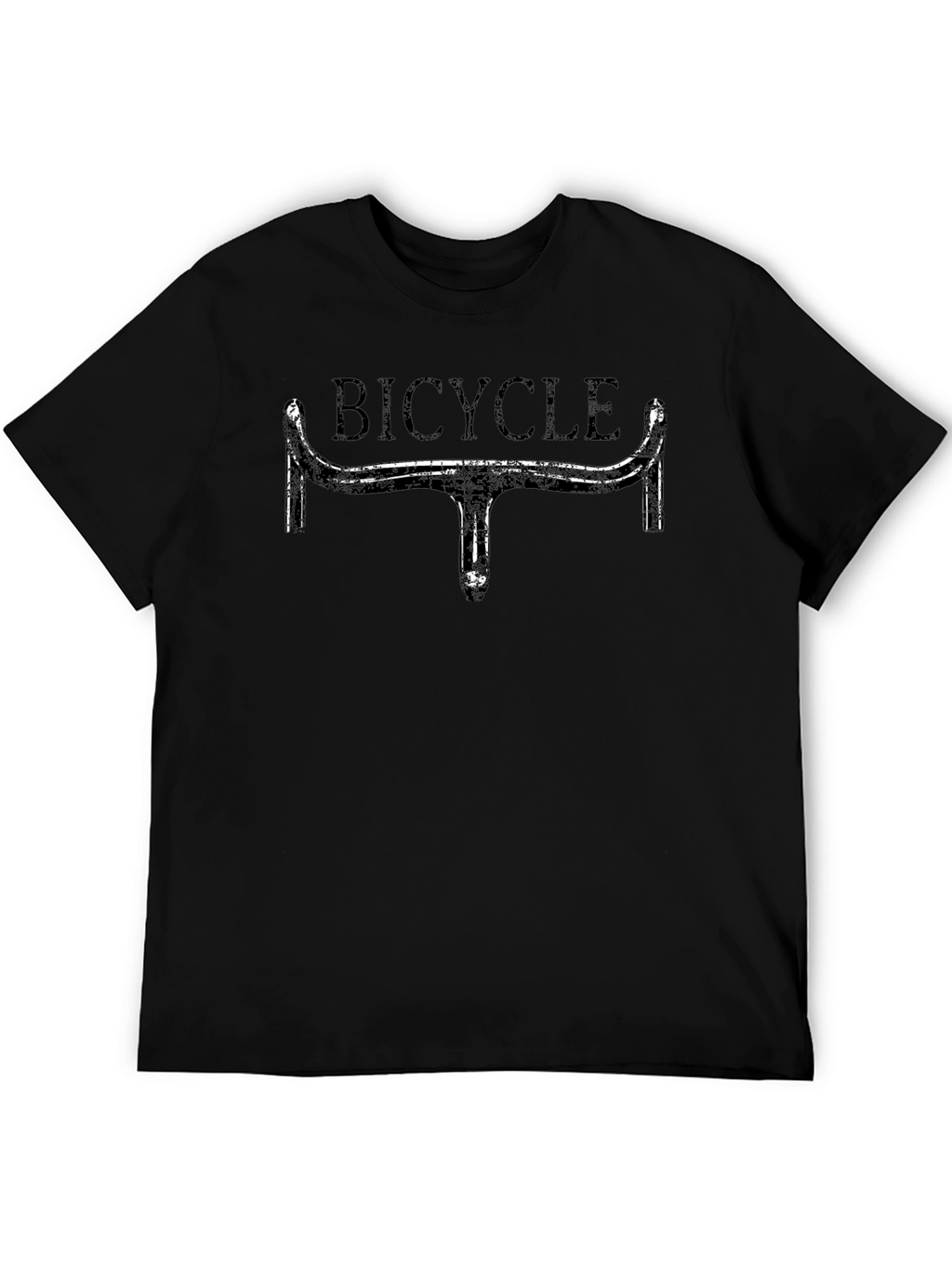 Bicycle Handlebar Graphic Tee - Black Casual T-Shirt