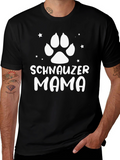 Schnauzer Mama T-Shirt - Dog Paw Print Graphic Tee