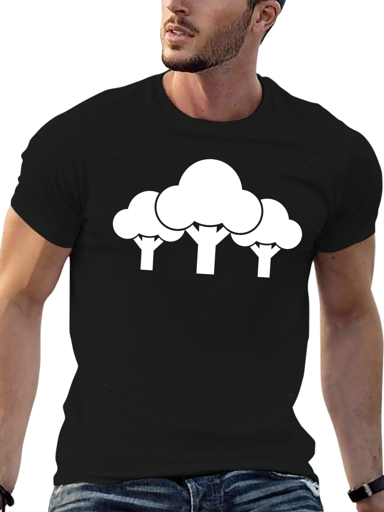 Modern Tree Graphic Tee - Casual Cotton Shirt