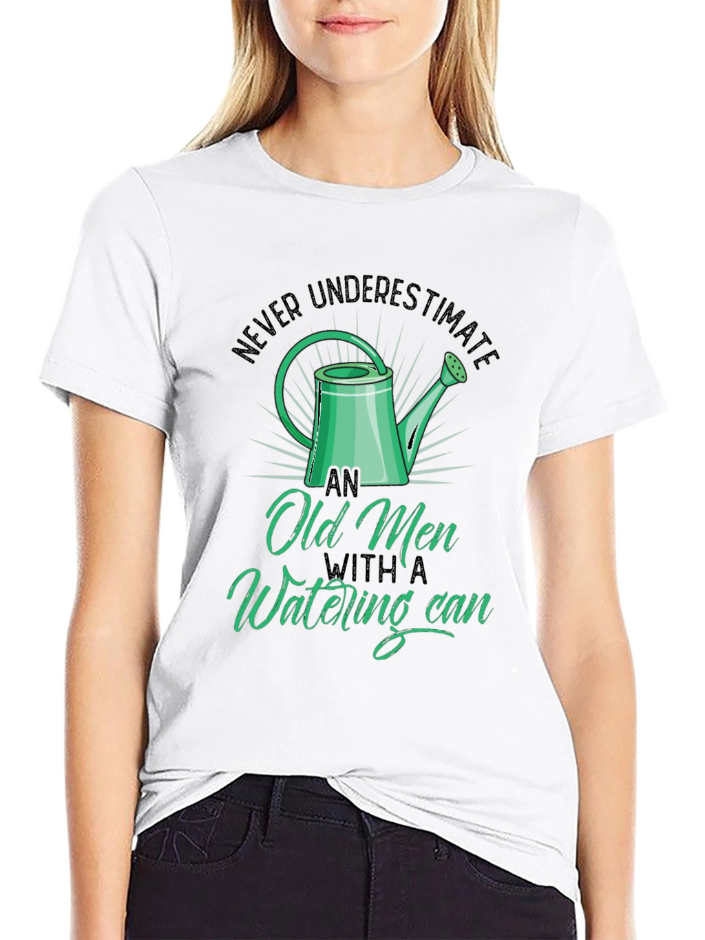 Old Men Watering Can T-Shirt - Funny Gardening Tee
