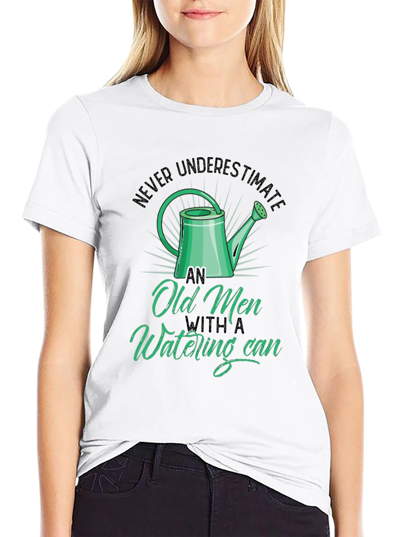Old Men Watering Can T-Shirt - Funny Gardening Tee