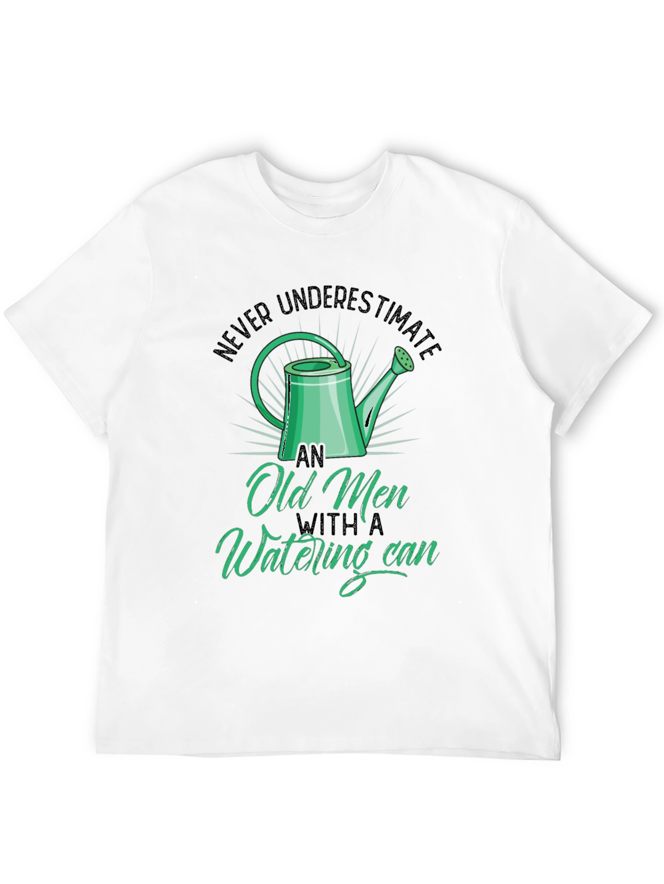 Old Men Watering Can T-Shirt - Funny Gardening Tee