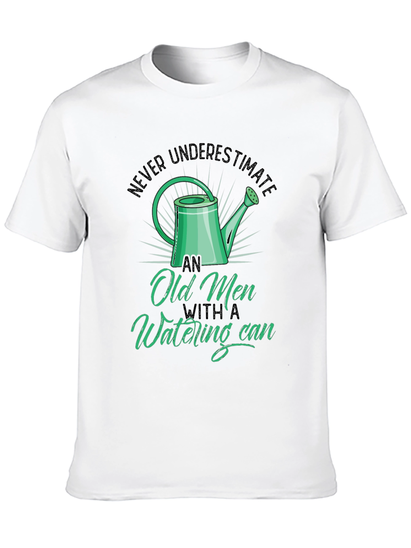 Old Men Watering Can T-Shirt - Funny Gardening Tee
