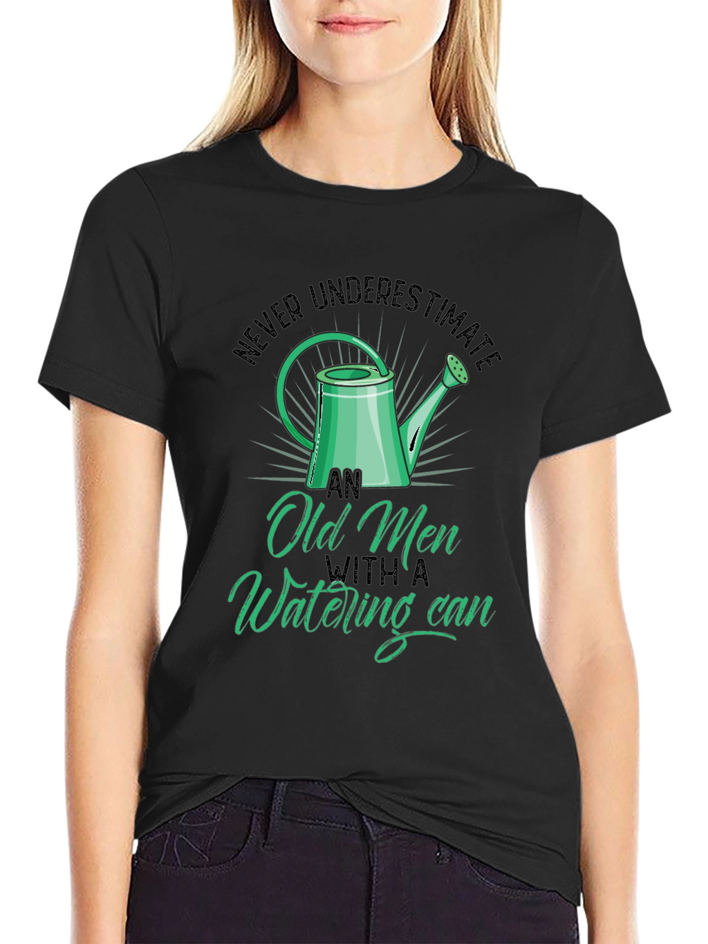 Old Men Watering Can T-Shirt - Funny Gardening Tee