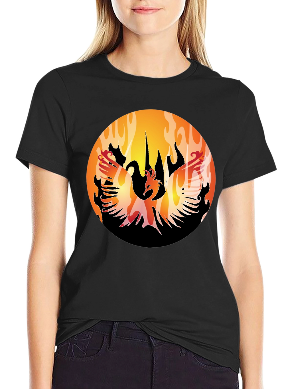 Phoenix Rising Black T-Shirt Graphic Tee