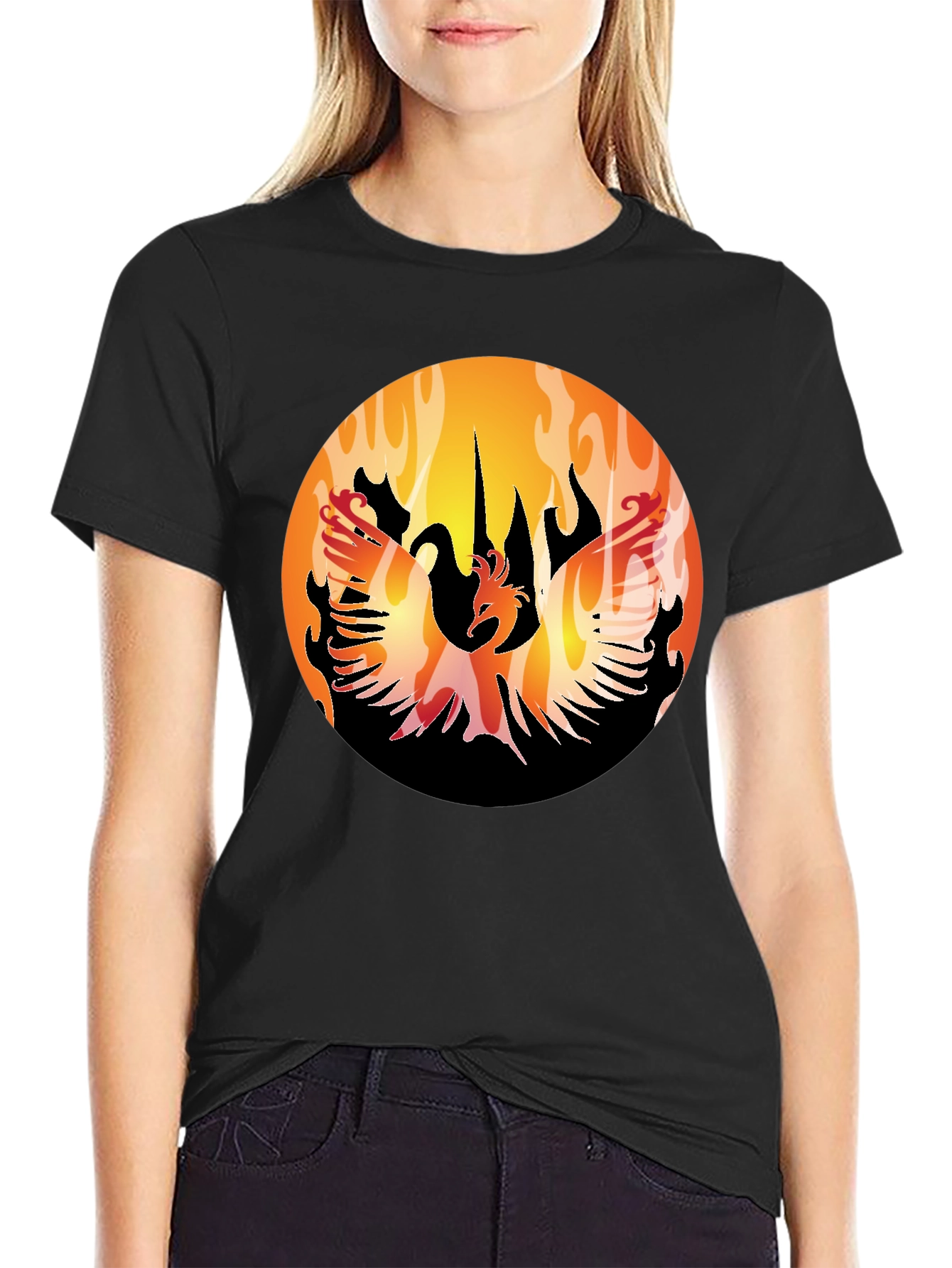 Phoenix Rising Black T-Shirt Graphic Tee