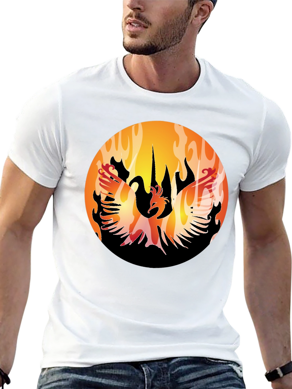 Phoenix Rising Black T-Shirt Graphic Tee