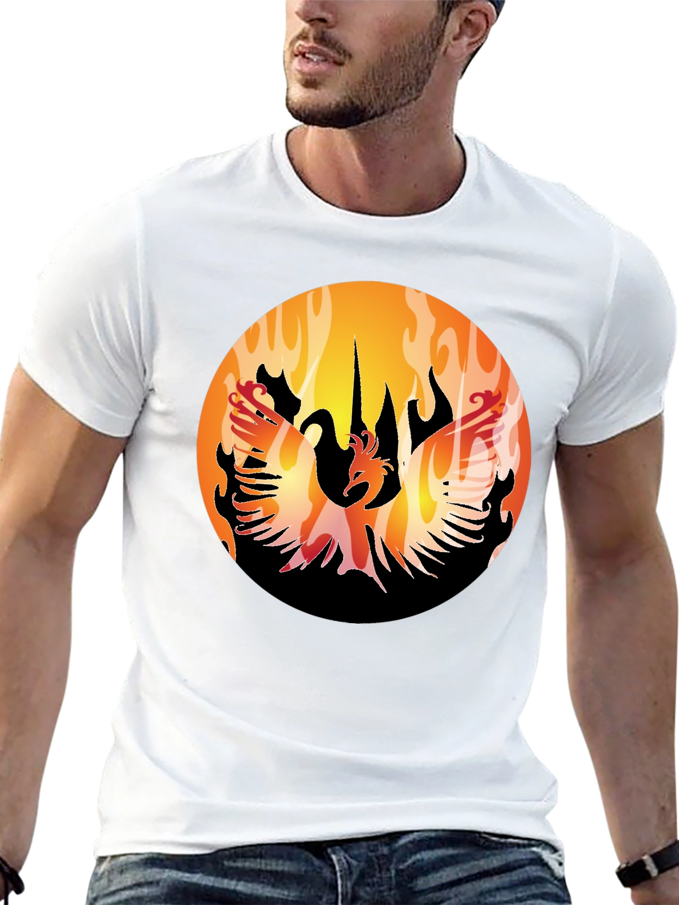Phoenix Rising Black T-Shirt Graphic Tee