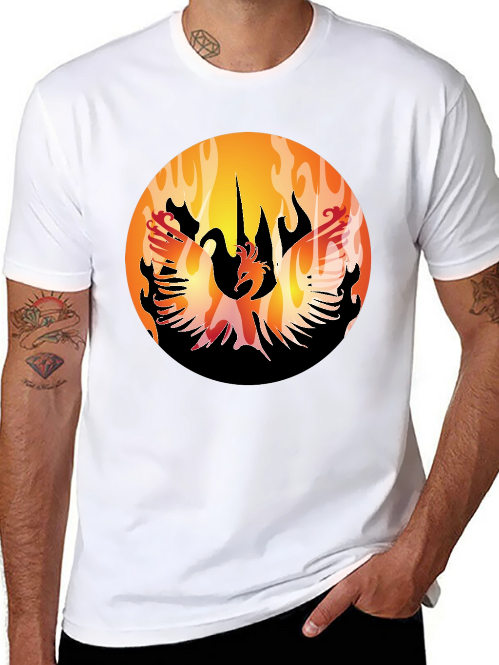Phoenix Rising Black T-Shirt Graphic Tee