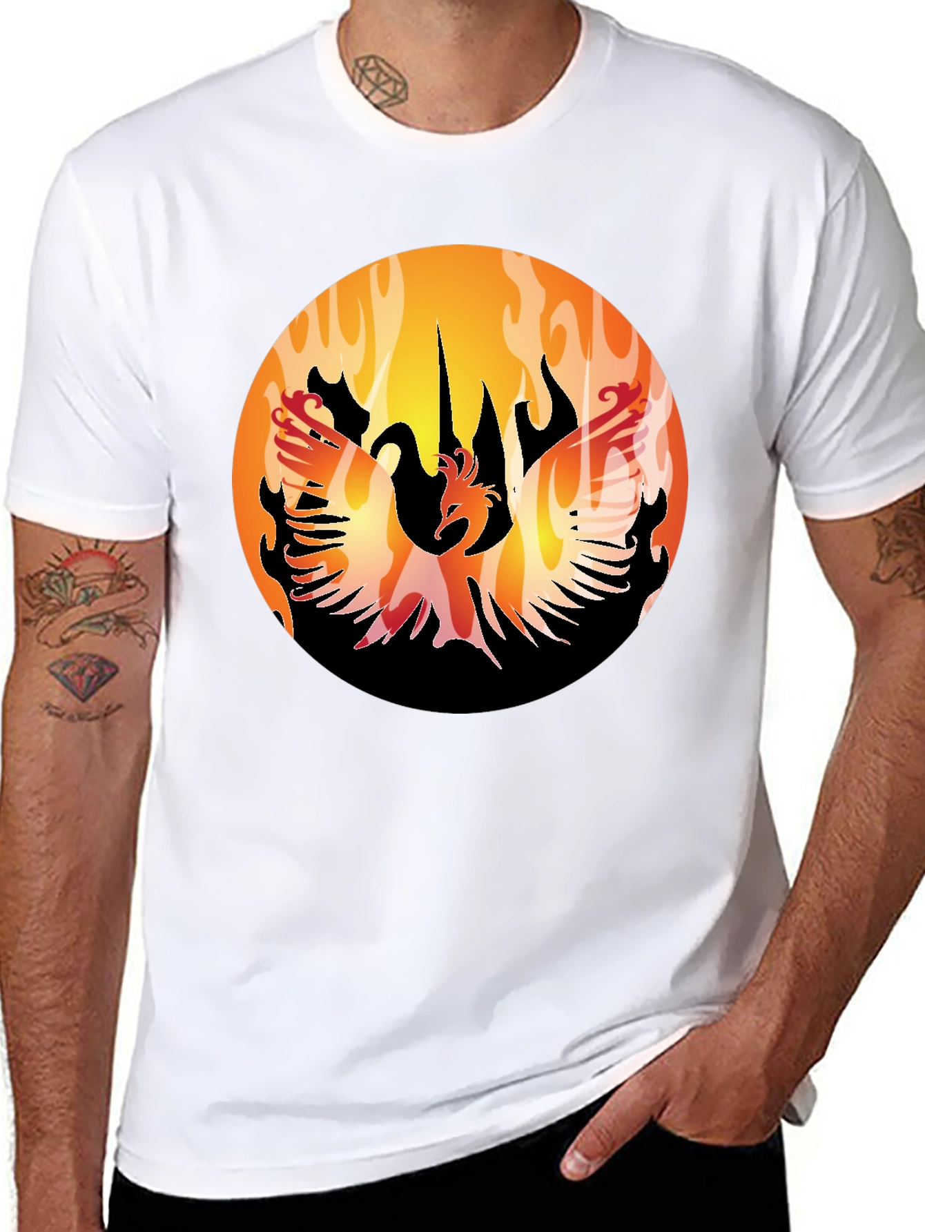 Phoenix Rising Black T-Shirt Graphic Tee