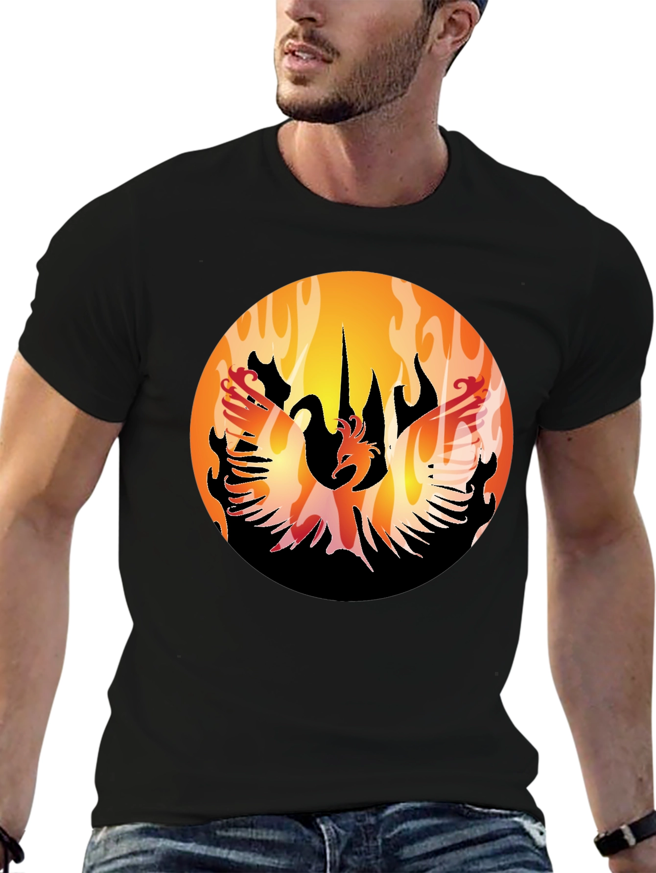 Phoenix Rising Black T-Shirt Graphic Tee